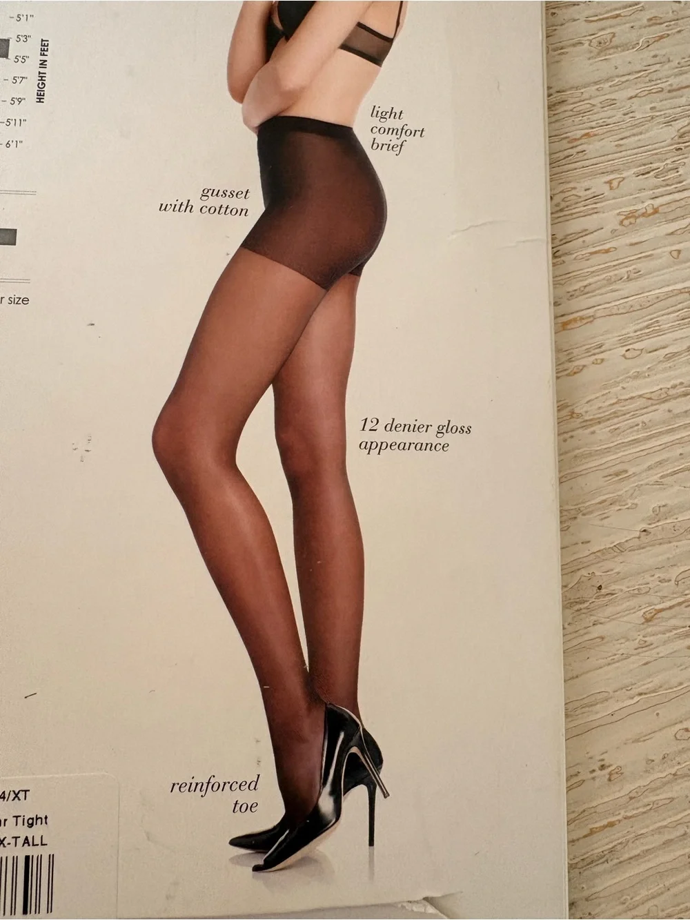 NWT Levante Anthracite Gray Class Gloss Leg Sheer Pantyhose Tights Size XL